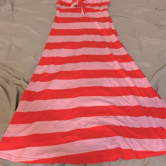 Red & Pink Striped Maxi Dress - EUC Size XS - Picture 4 of 6